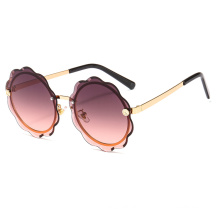 Luxury Rimless Sunglasses Women Vintage Brand Designer Flower Shades Sunglasses